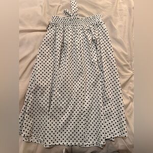 White Polka Dot Midi Skirt
